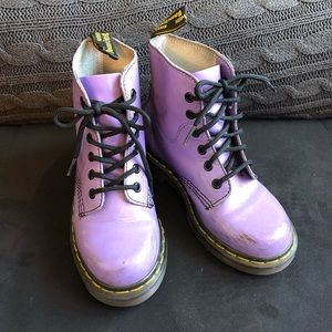 Girls Dr Martens purple boots